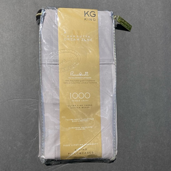 Wamsutta Other - Wamsutta Dream Zone Pillow Cases Pair 1000 Thread Count King Gray Stripe NWT